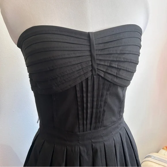 Vintage 90s Y2K does 60s Le Château Strapless Pleated Pintuck Cocktail Dress - Picture 2 of 16